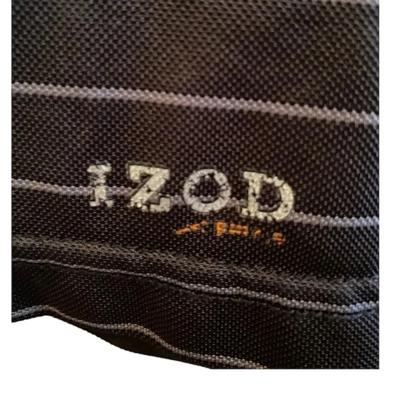 IZOD MENS STRIPED POLO GRAY SHIRT TOP GOLF FALL WINTER TOPS SHIRTS SUMMER SZ  L - Picture 5 of 5